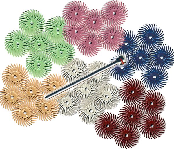 Radial Bristle Discs 9/16" diameter,  6-Packs or Assortment