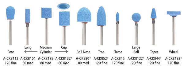 1/8 " shank CeramCut Blue Stones Larger Assorted Shapes