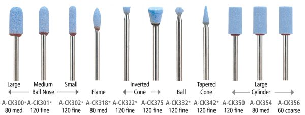 3/32″ (2.35 mm) shank CeramCut Blue Stones Assorted Shapes