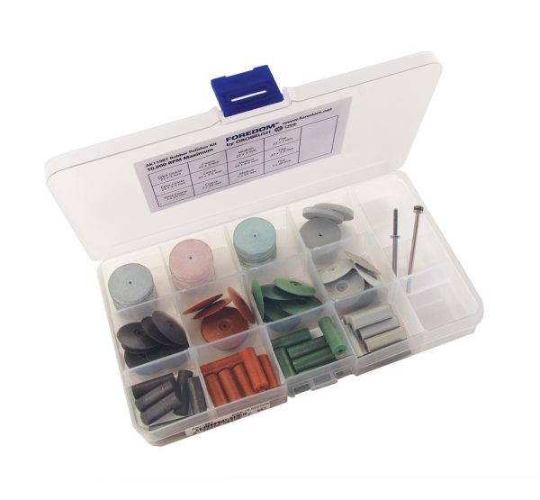 74-pc Unmounted Rubber Bonded Abrasive Assortment with Mandrels, AK11987M